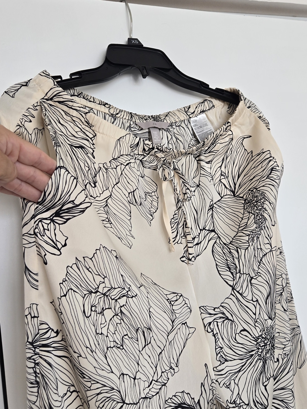 H&M Floral Print Wide-Leg Pants – Cream/Black – Size S – New Without Tags - Picture 9 of 9